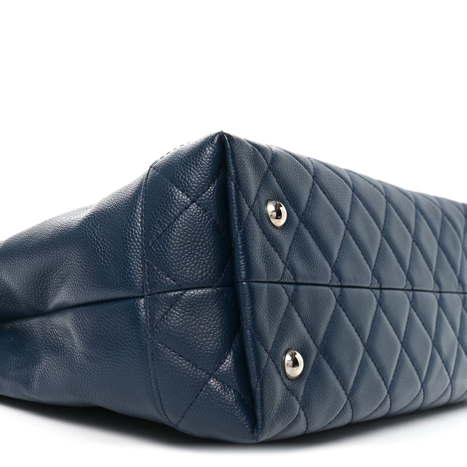 Chanel Caviar Large Soft CC Top Handle Tote Navy Blue 8 of 9