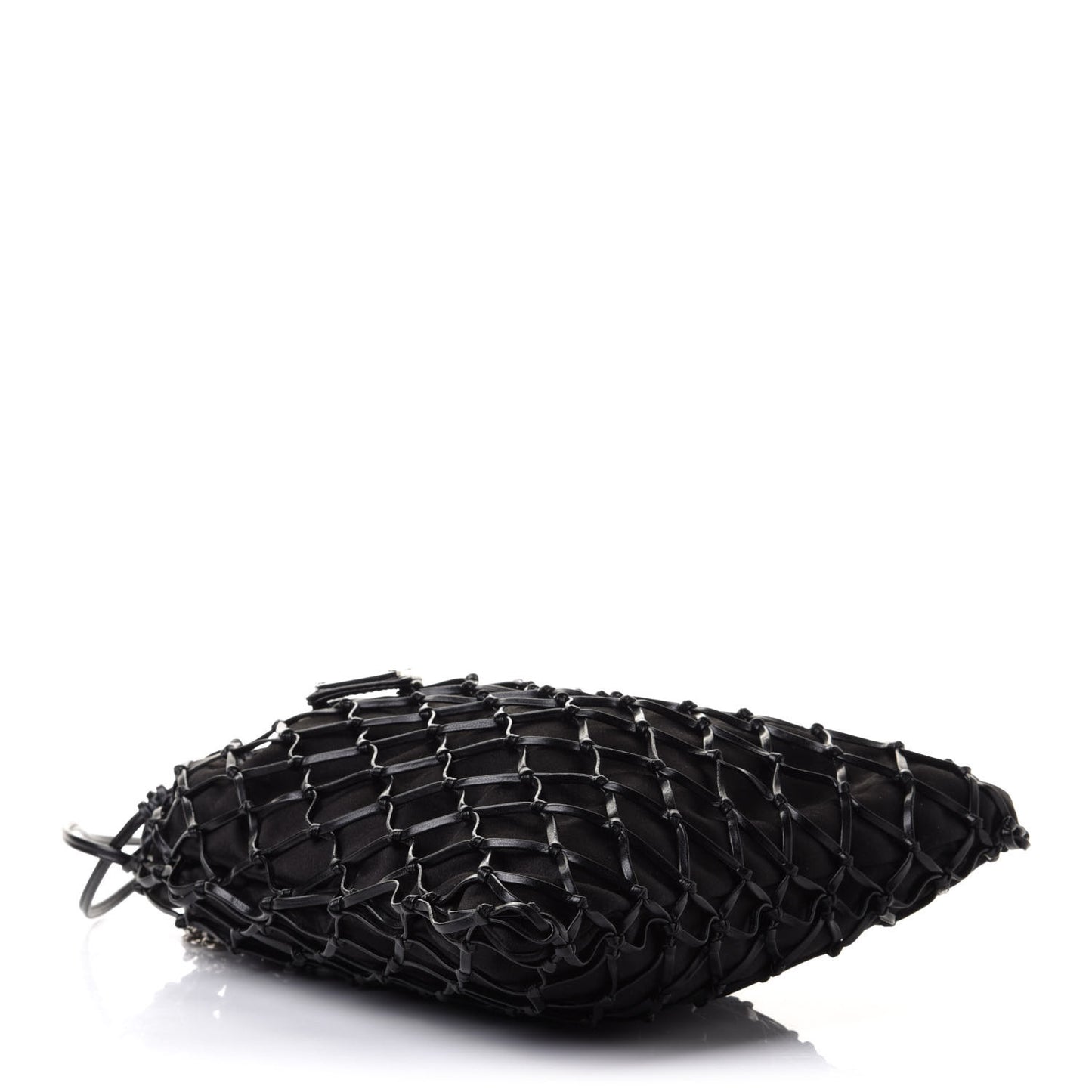 Satin Net Chain Bag Black