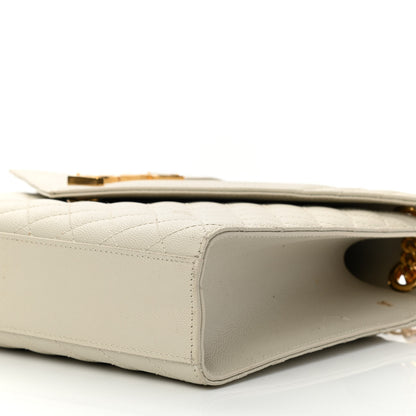 Saint Laurent Grain De Poudre Mixed Matelasse Large Triquilt Monogram Satchel Porcellana 9 of 10