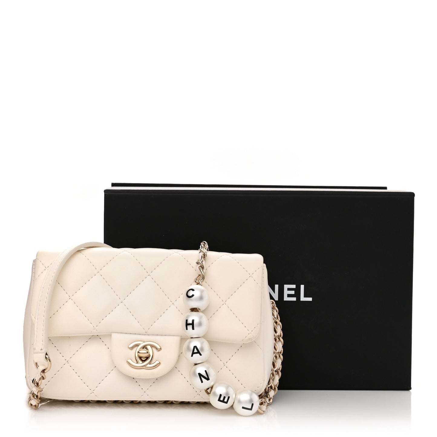 Lambskin Quilted Mini My Precious Flap White