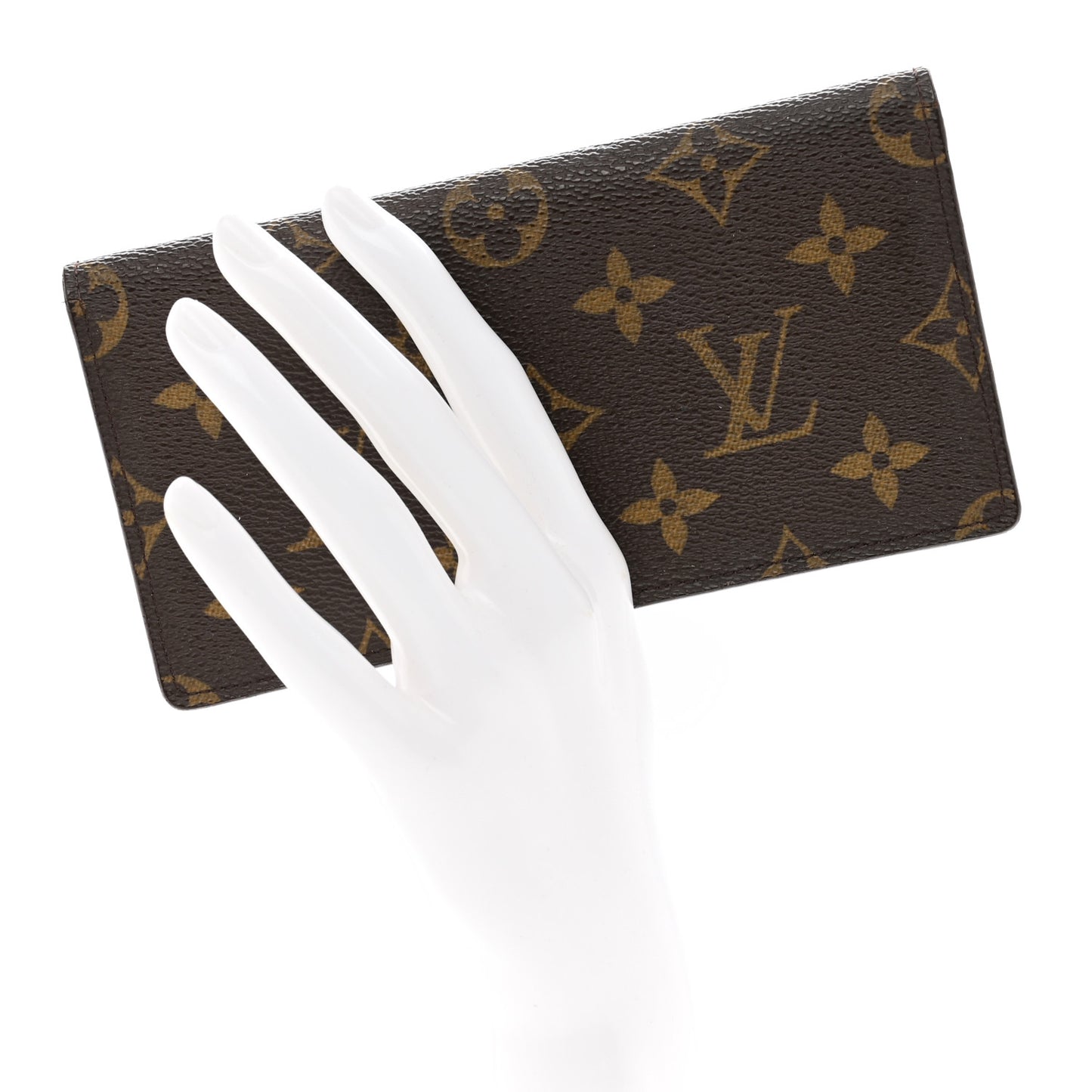 Monogram Simple Checkbook Holder Wallet