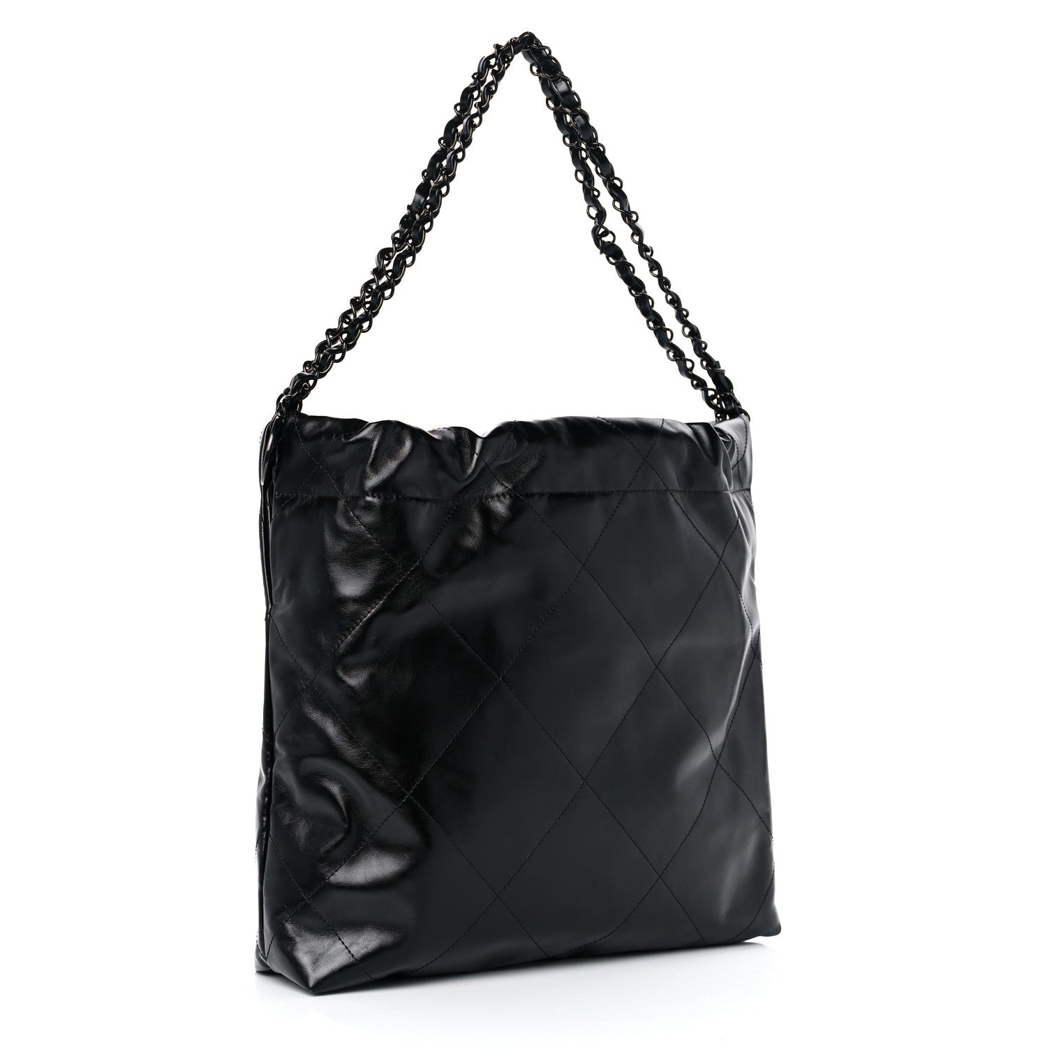 Chanel Shiny Calfskin Quilted Small Chanel 22 So Black 4 of 11