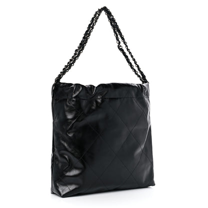 Chanel Shiny Calfskin Quilted Small Chanel 22 So Black 4 of 11