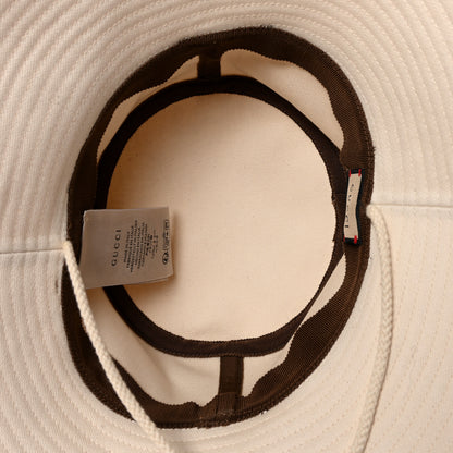 Gucci Cotton Textured Dollar Calfskin Bucket Hat XL Beige New Acero 7 of 8