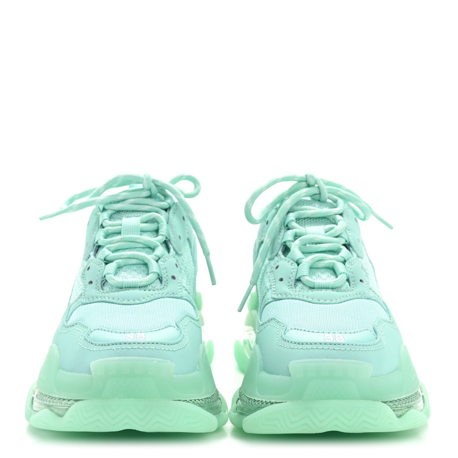 Balenciaga Fabric Mesh Clear Sole Womens Triple S Sneakers 38 Mint 3 of 9