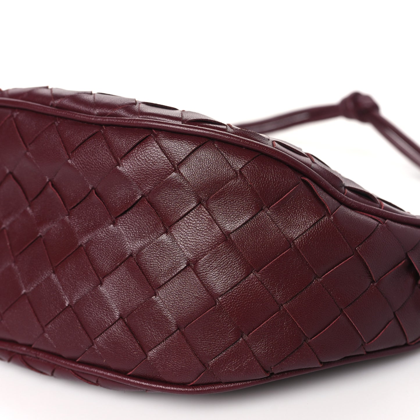 Nappa Intrecciato Half Moon Pouch On Strap Barolo