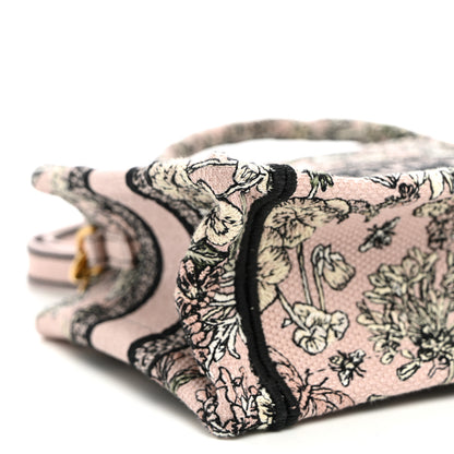 Christian Dior Canvas Embroidered Mini Book Tote With Strap Pink Multicolor 9 of 11