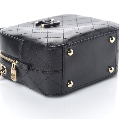 Chanel Calfskin Stitched Enamel CC Camera Case Bag Black 8 of 9