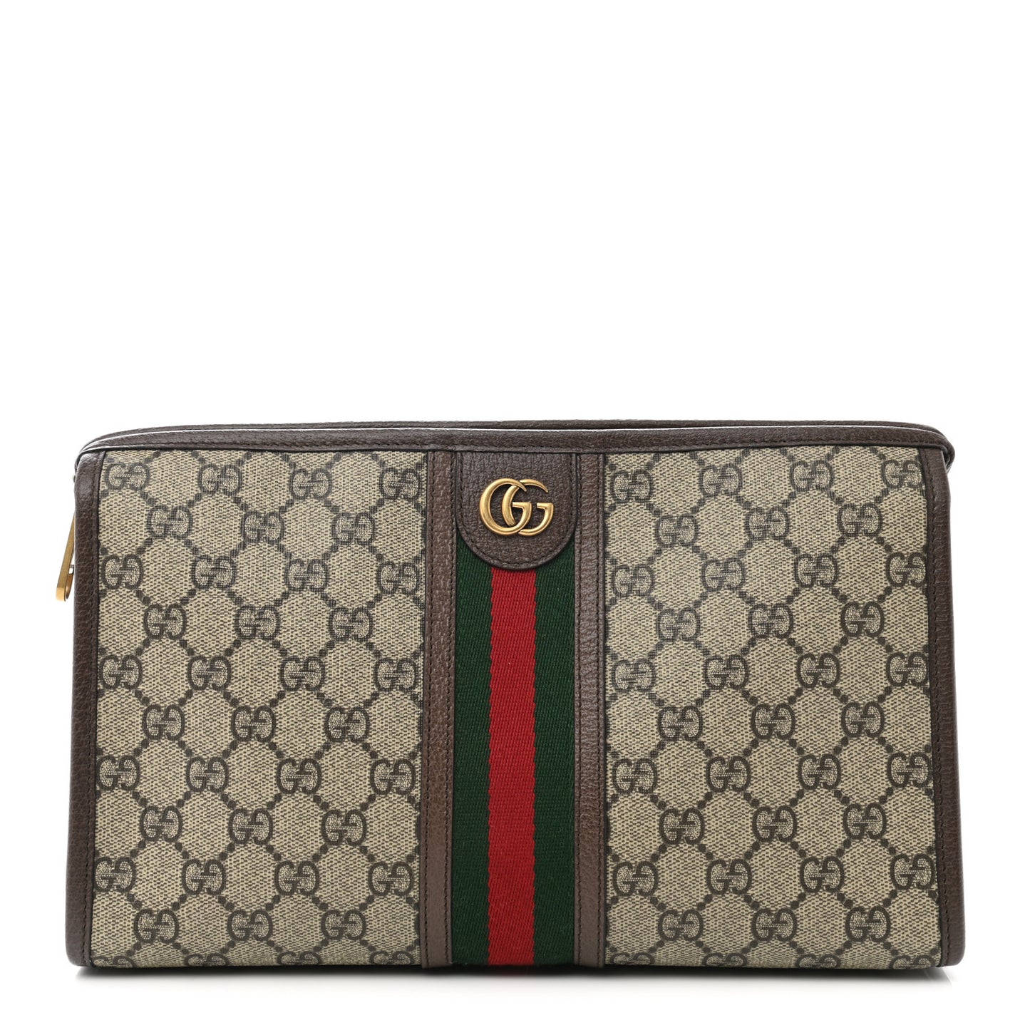 GG Supreme Monogram Web Toiletry Case Brown
