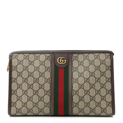 Gucci GG Supreme Monogram Web Toiletry Case Brown 1 of 8