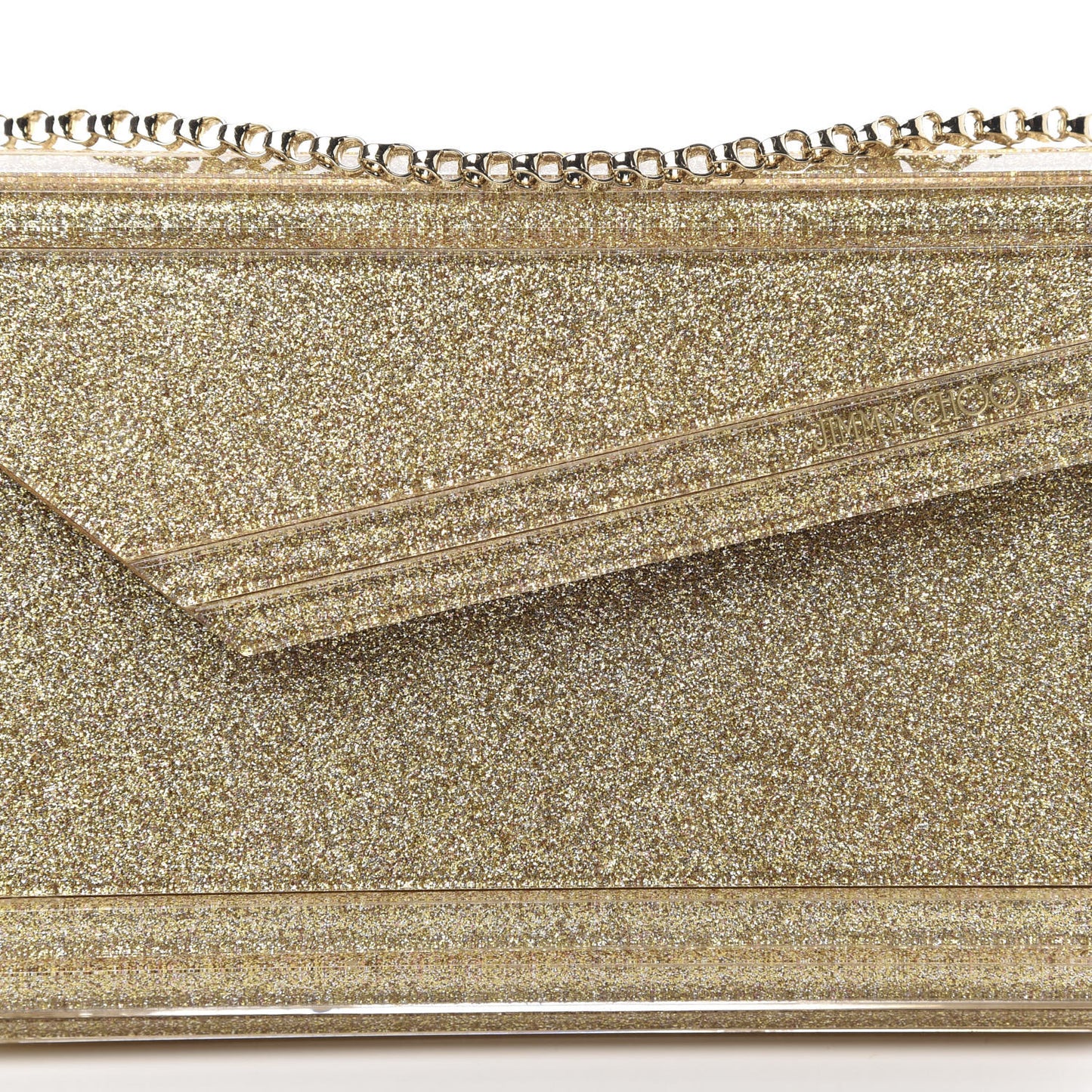 Acrylic Glitter Candy Clutch Gold