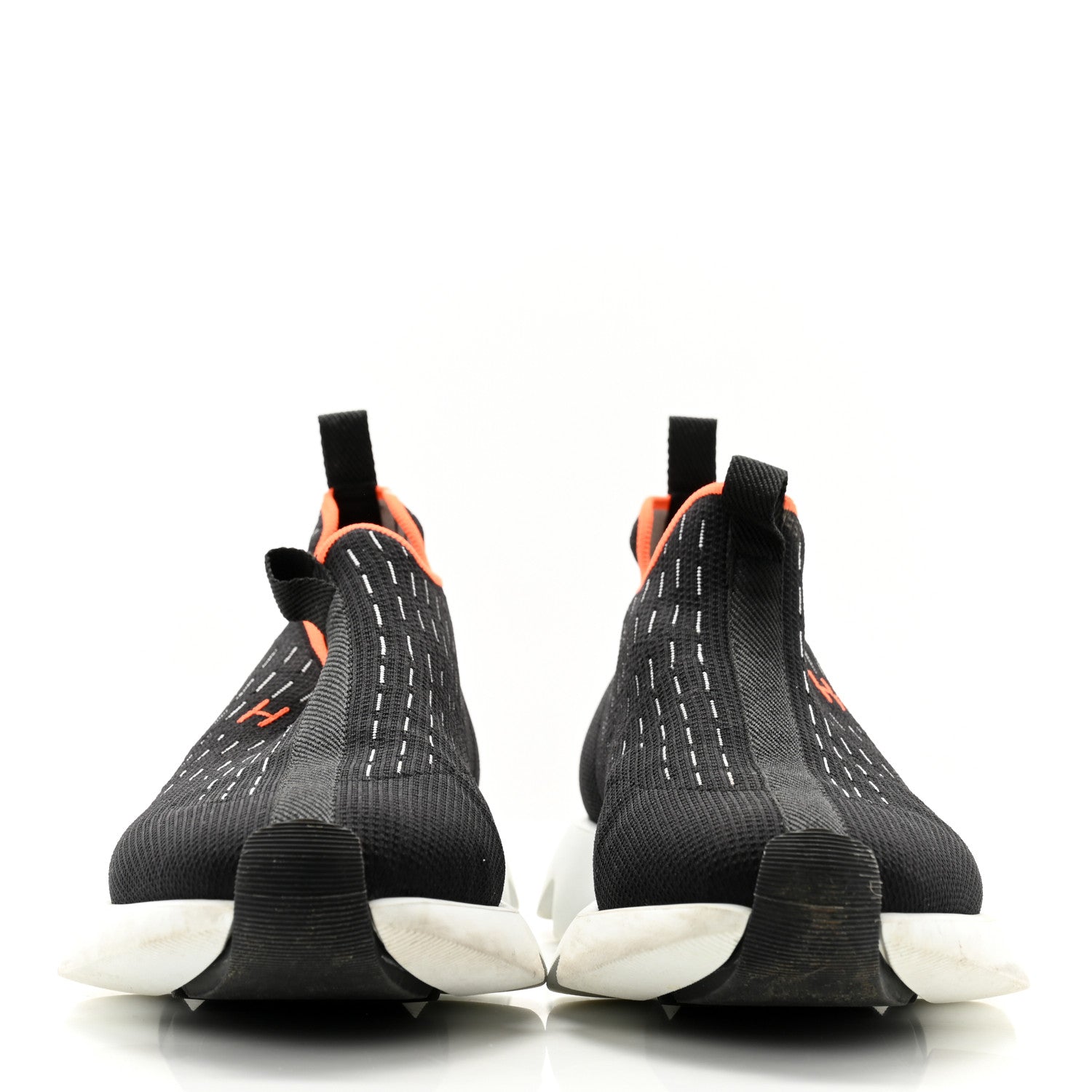 Hermes Technical Canvas Goatskin Mens Eclair Sneakers 40 Black 2 of 9