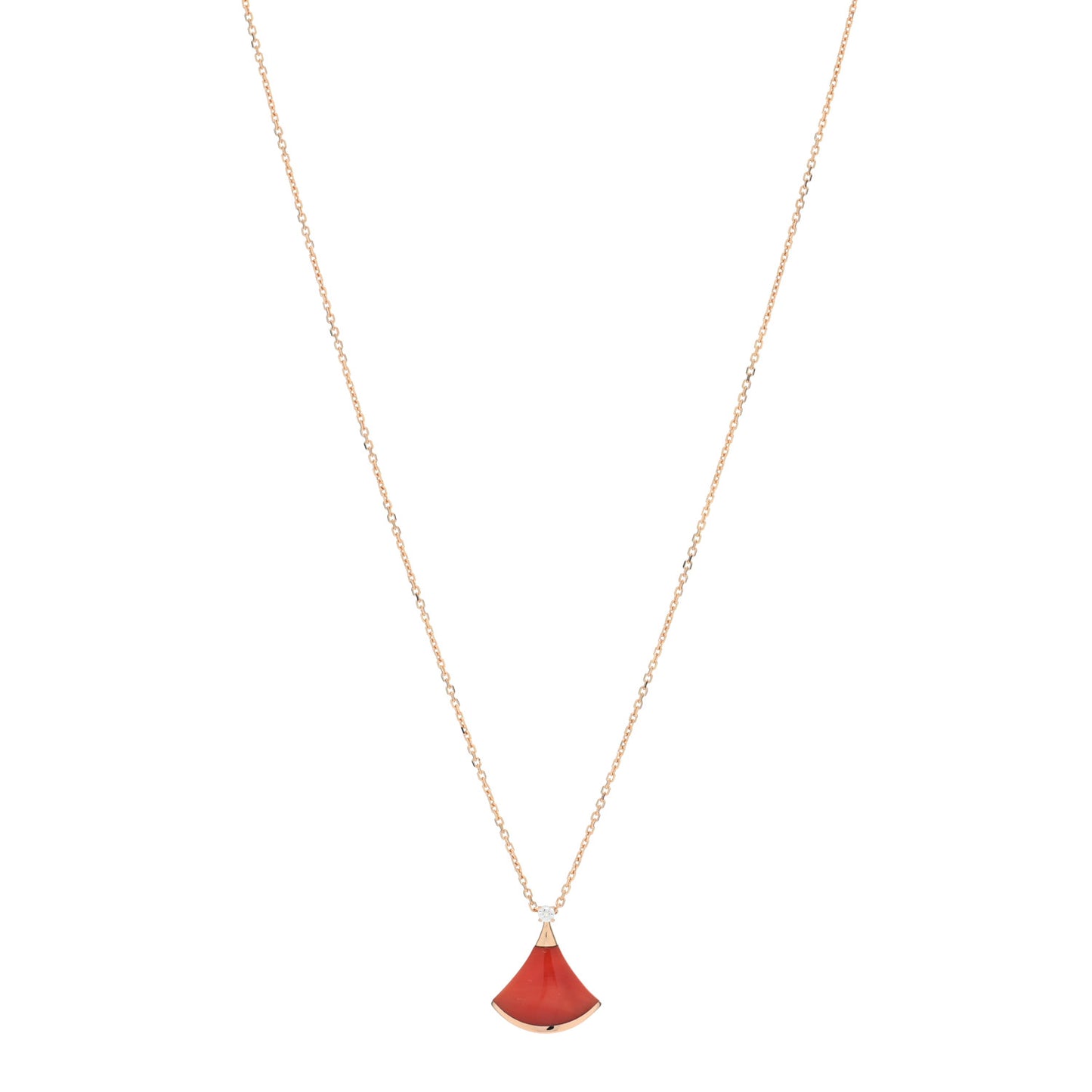 18K Rose Gold Diamond Carnelian Divas' Dream Pendant Necklace