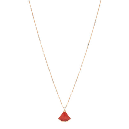 Bulgari 18K Rose Gold Diamond Carnelian Divas' Dream Pendant Necklace 1 of 5
