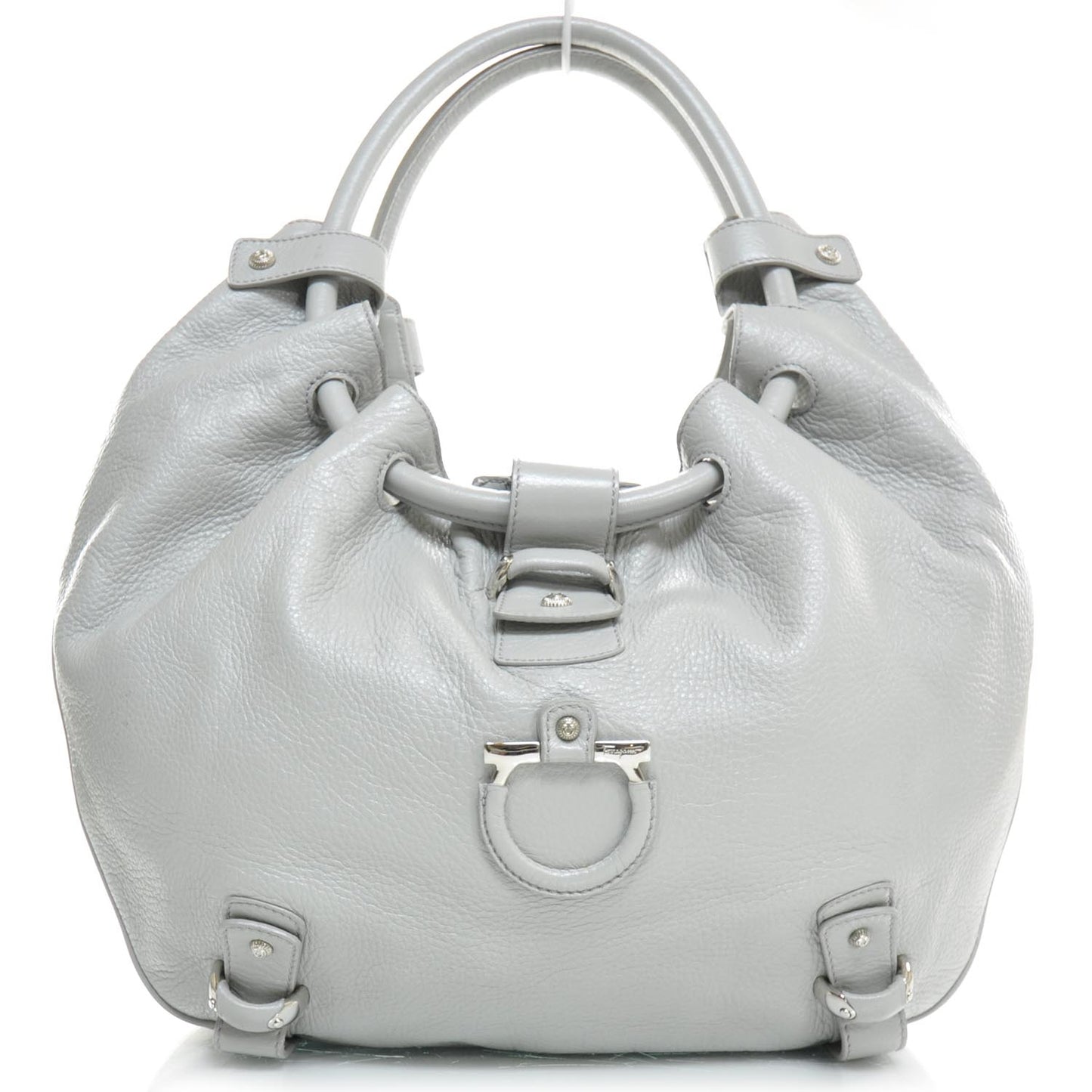 SALVATOREFERRAGAMOLeatherLargeHoboGrey