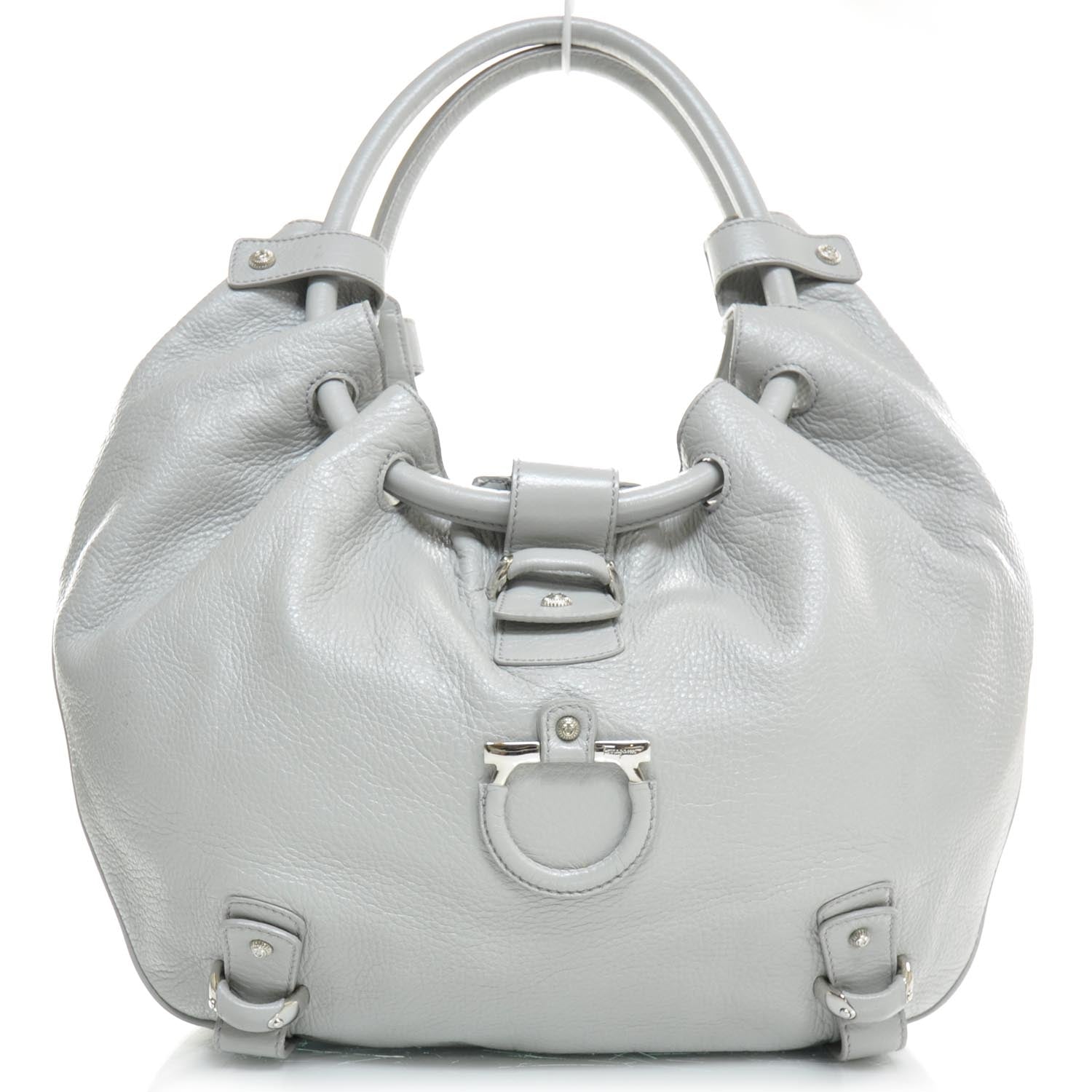 FASHIONPHILE SALVATOREFERRAGAMOLeatherLargeHoboGrey 1 of 8