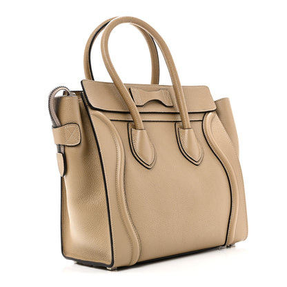 Celine Drummed Calfskin Micro Luggage Dune 3 of 9