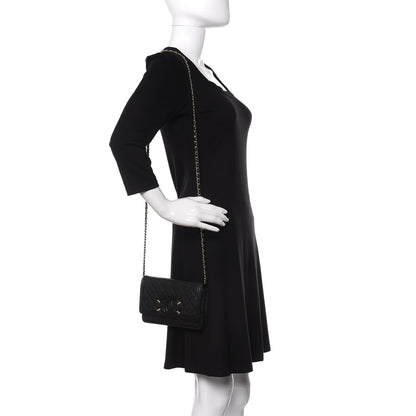 Chanel Caviar Quilted CC Filigree Wallet On Chain WOC Black 2 of 13