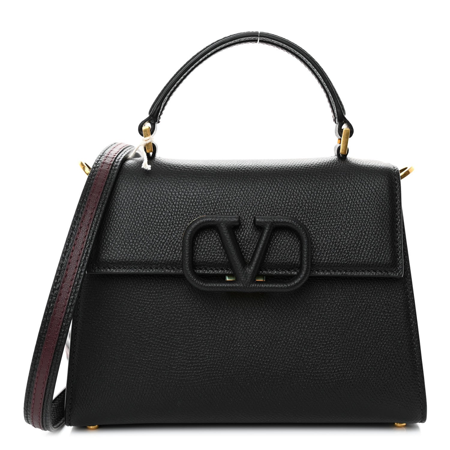 Valentino Garavani Grainy Calfskin Small VSling Top Handle Bag Black 1 of 9