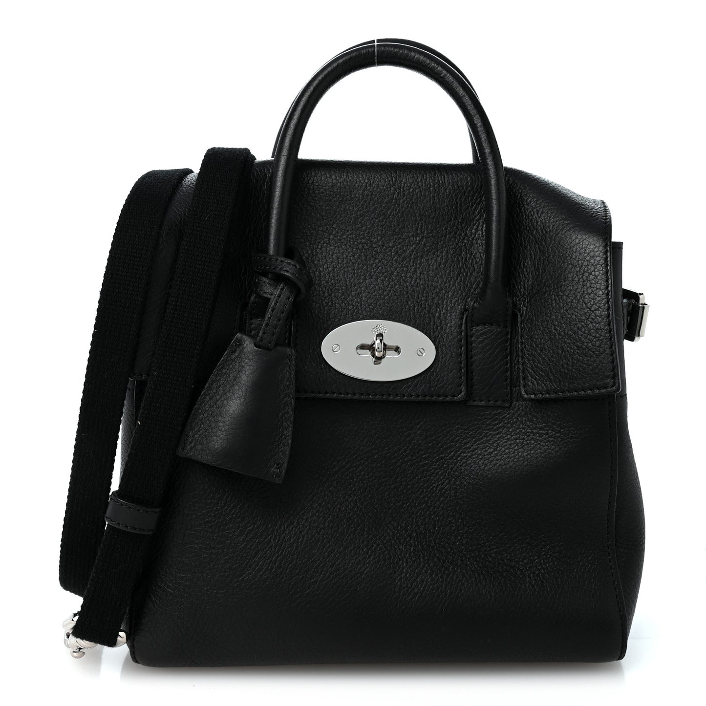 Natural Leather Mini Cara Delevigne Convertible Satchel Black