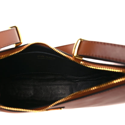 Prada Soft Calfskin Arque Shoulder Bag Cognac 5 of 8