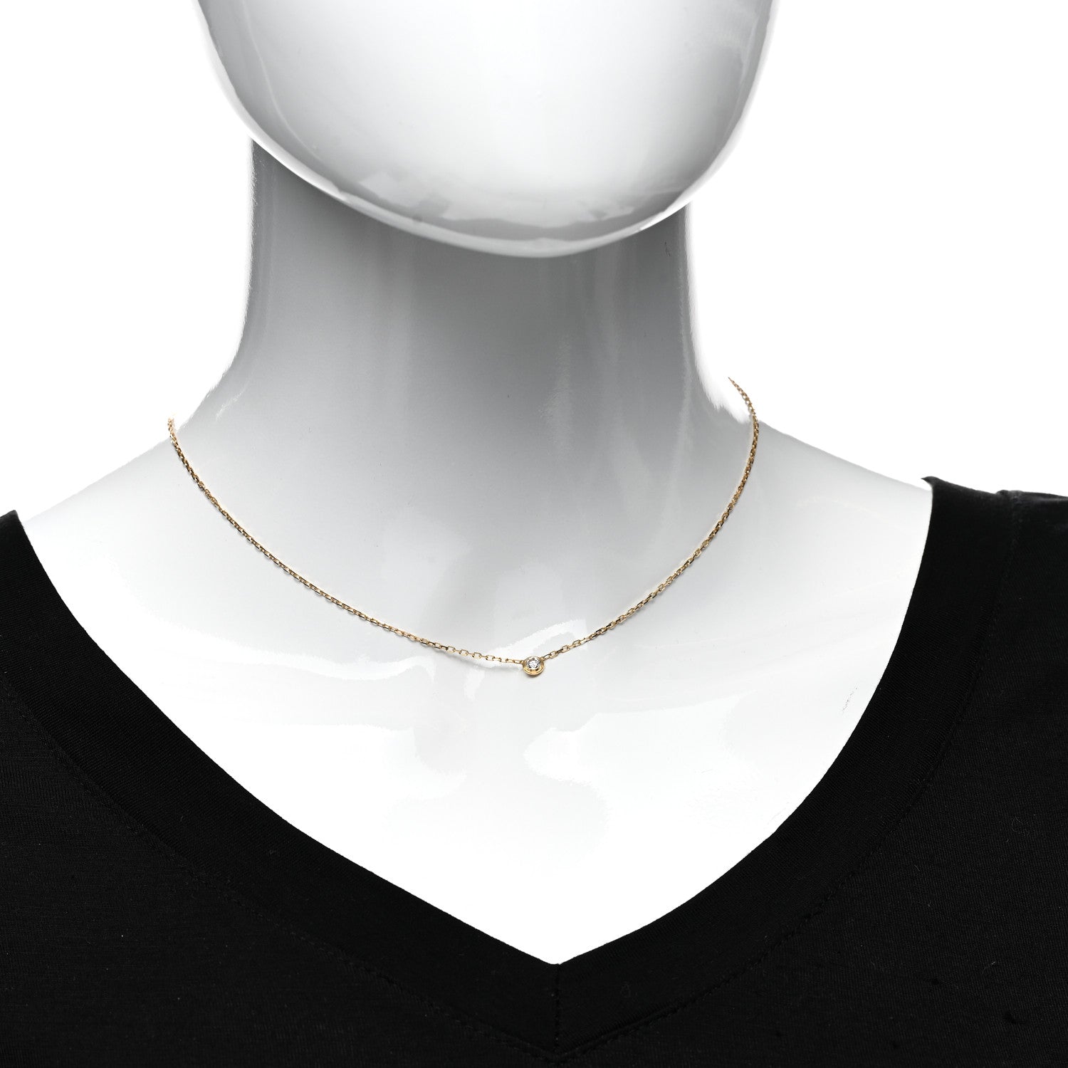 Cartier 18K Yellow Gold Diamond SM D'Amour Pendant Necklace 2 of 5