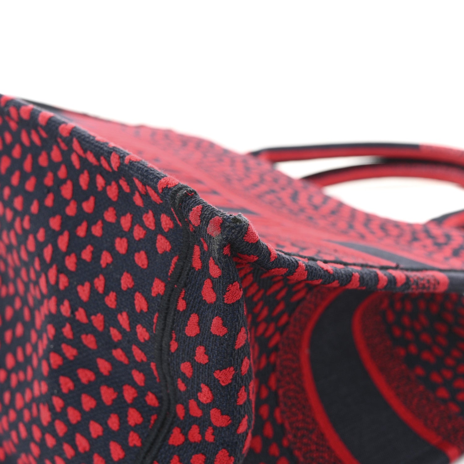 Christian Dior Canvas Embroidered Pop Heart I Love Paris Medium Book Tote Red Multicolor 11 of 13