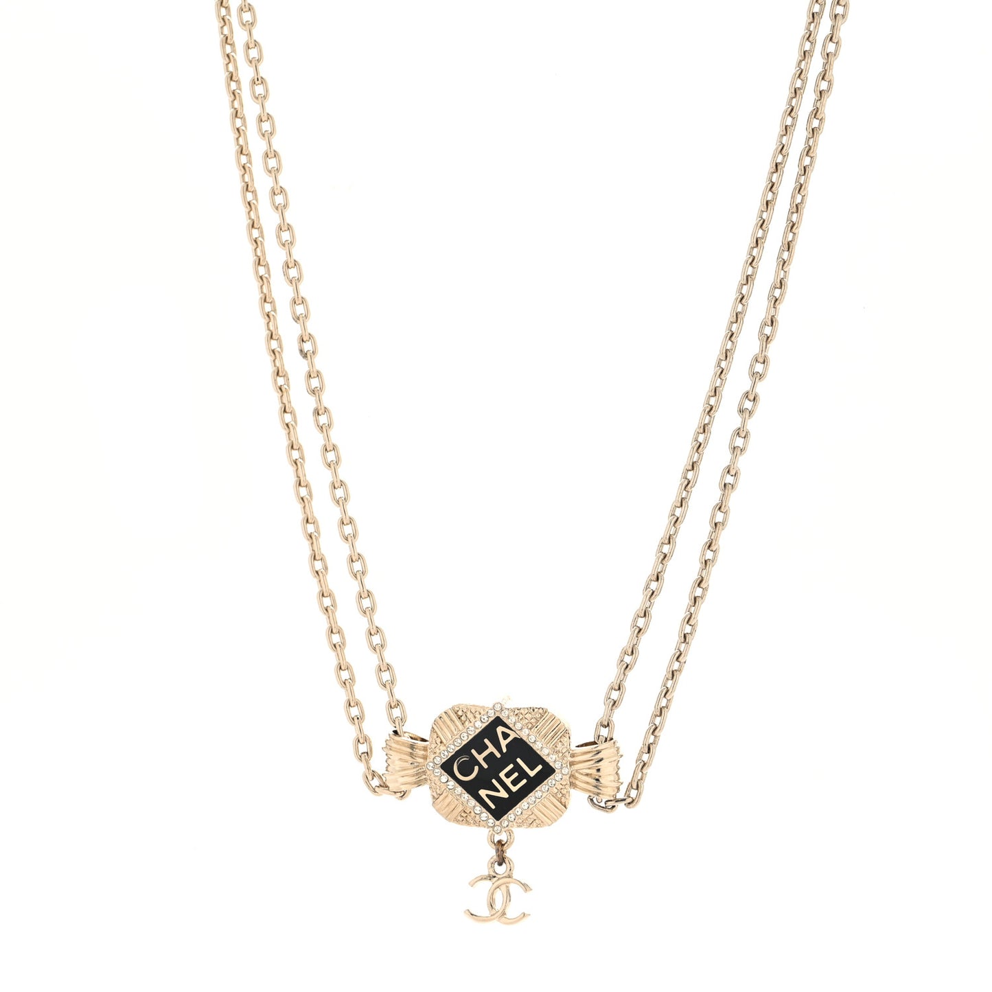 Crystal CC Square Choker Gold