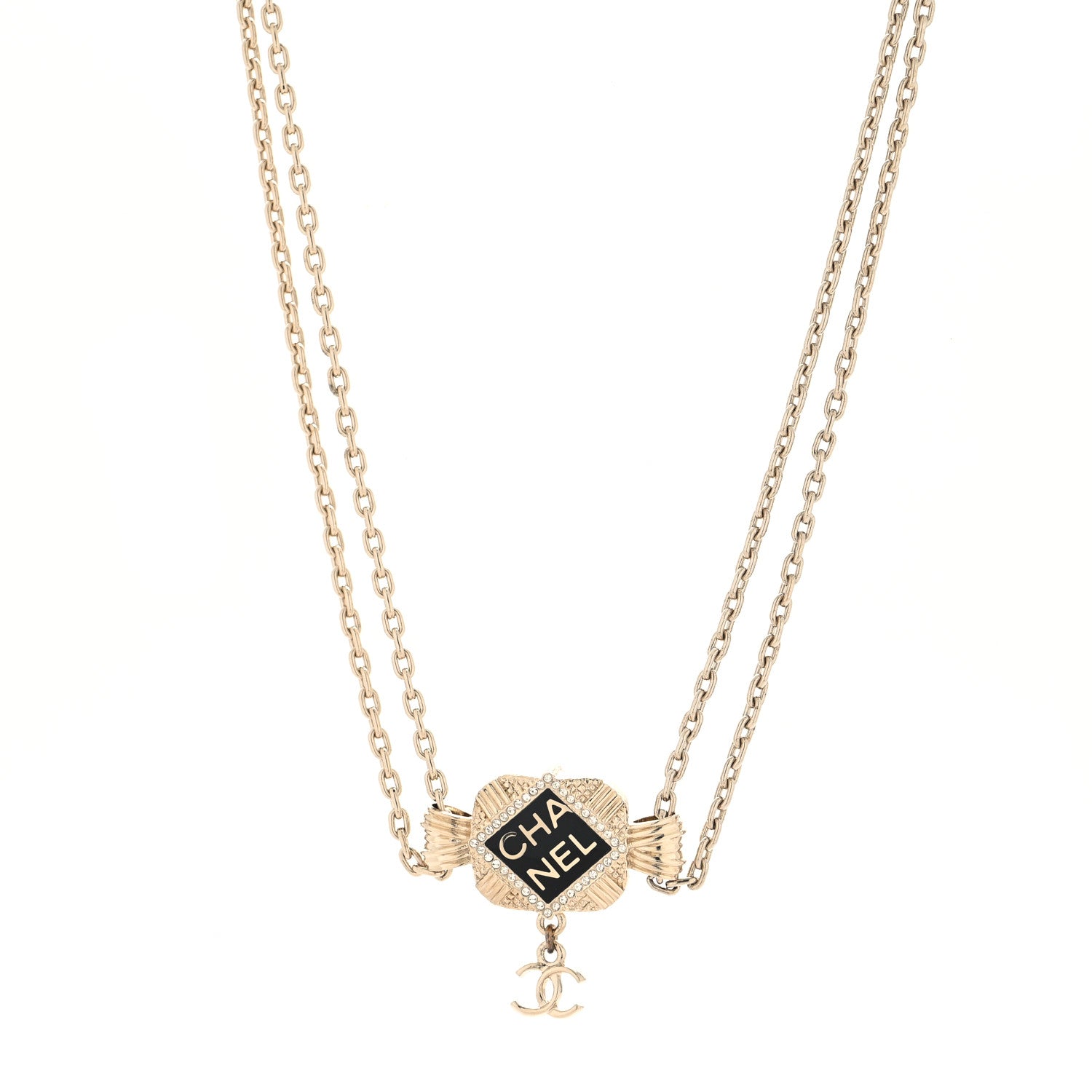 Chanel Crystal CC Square Choker Gold 1 of 3