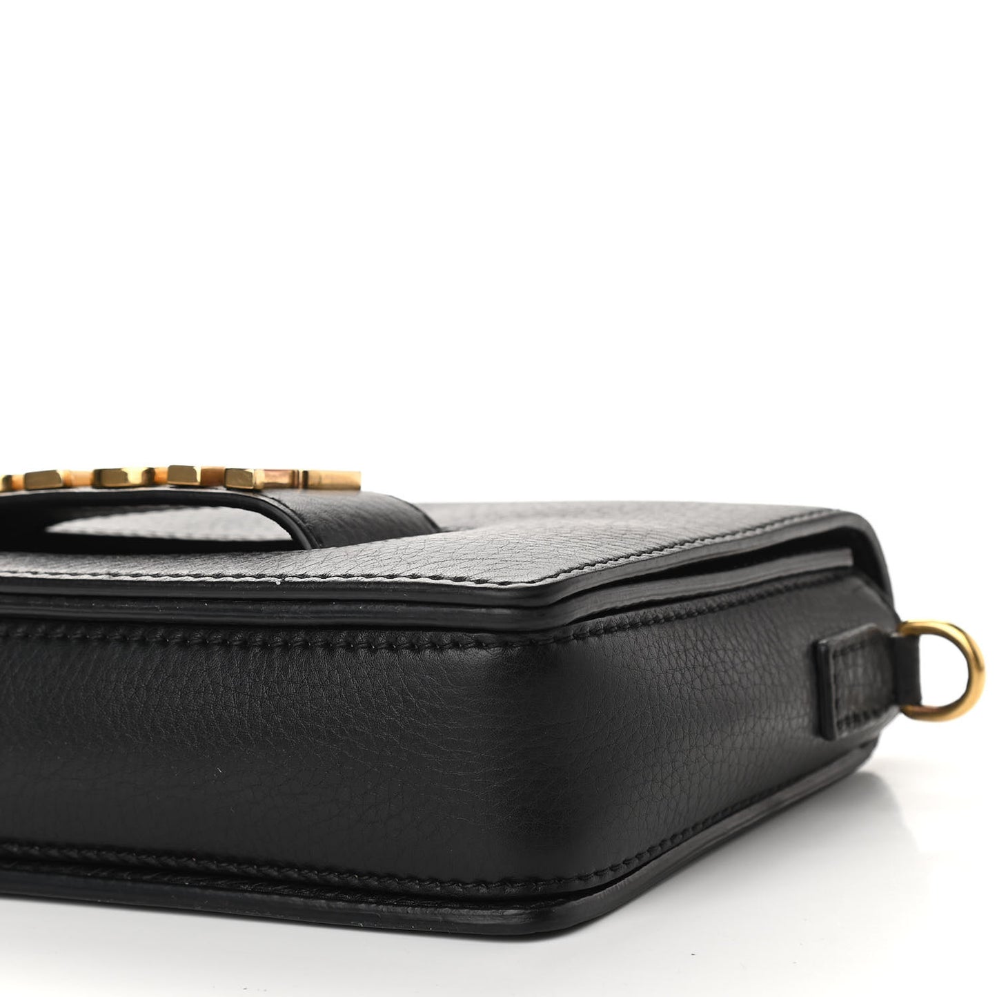 Grained Calfskin Dio(r)evolution Flap Bag Black