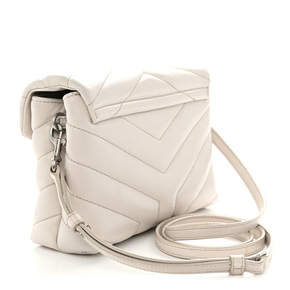 Saint Laurent Calfskin Y Quilted Monogram Toy Loulou Crossbody Bag Crema Soft 4 of 12