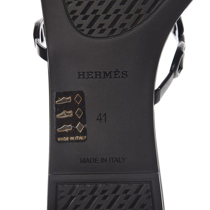 Hermes Rubber Chaine d'Ancre Rivage Sandals 41 Black 6 of 8