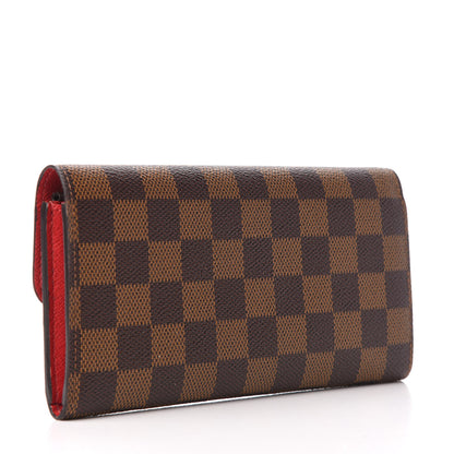 Louis Vuitton Damier Ebene Emilie Wallet Red 3 of 7