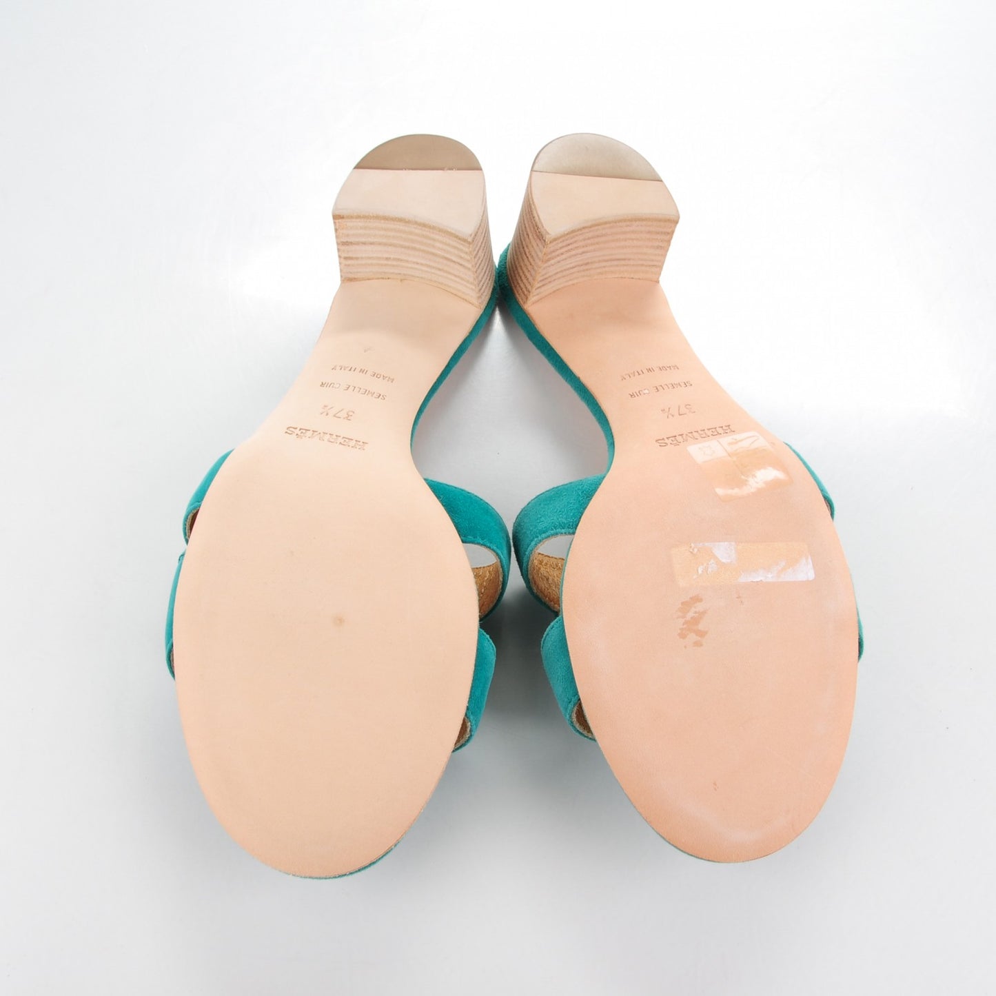 Chevre Velours Oasis Sandals 37.5 Emeraude
