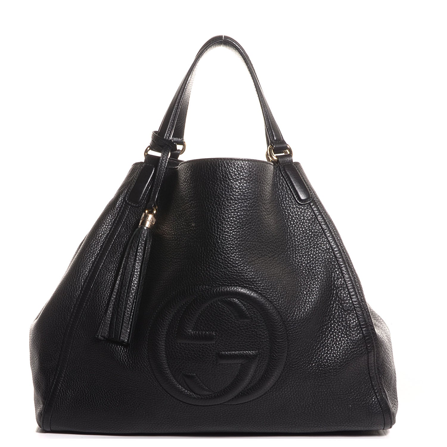 Gucci Pebbled Calfskin Large Soho Shoulder Bag Black 1 of 8