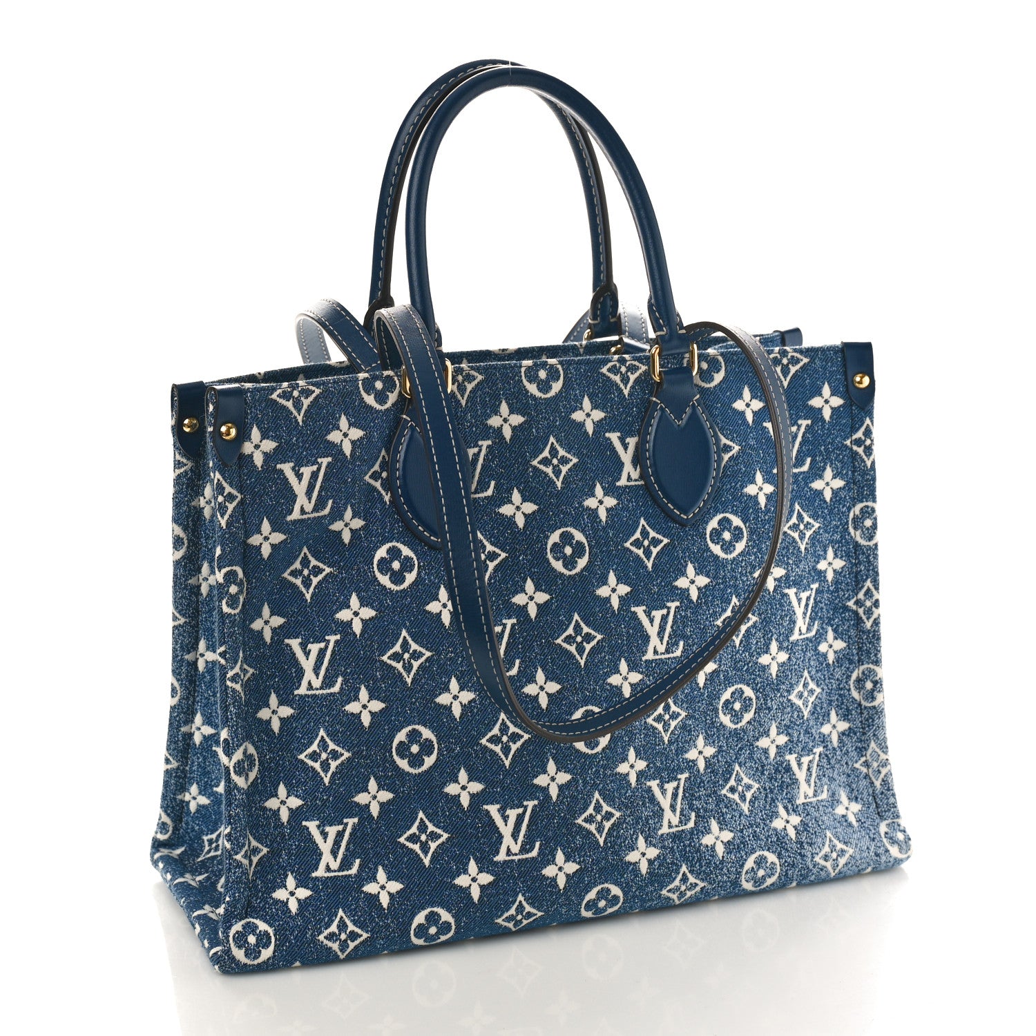 Louis Vuitton Monogram Jacquard Denim Onthego MM Bleu 3 of 8