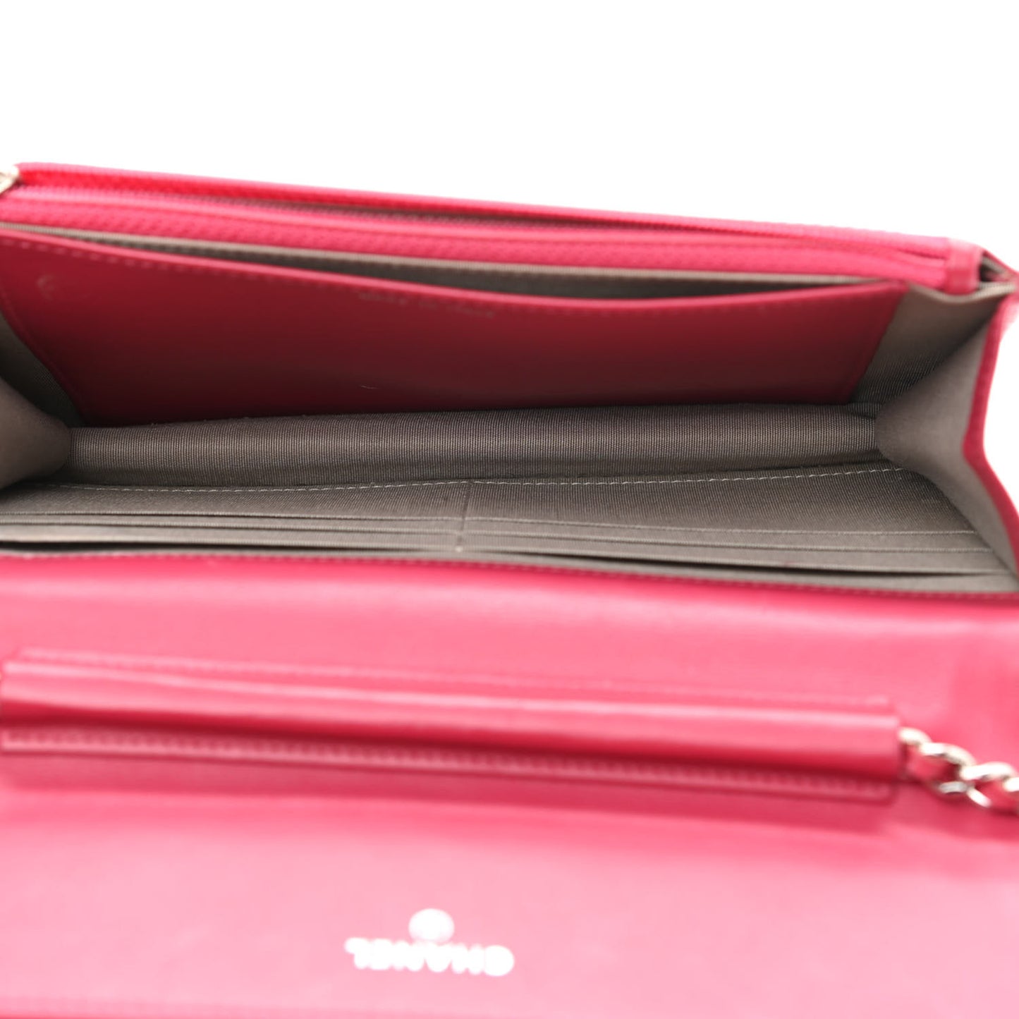 Lambskin Diamond Stitched Wallet On Chain WOC Pink
