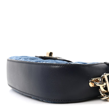 Gucci Denim GG Monogram Mini Moon Side Shoulder Bag Blue 9 of 10