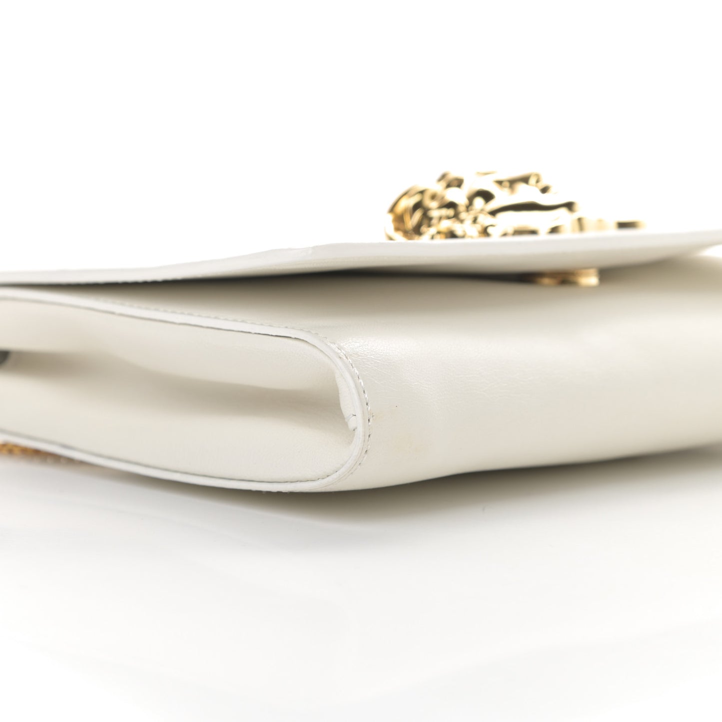 Calfskin Palazzo Chain Evening Bag White