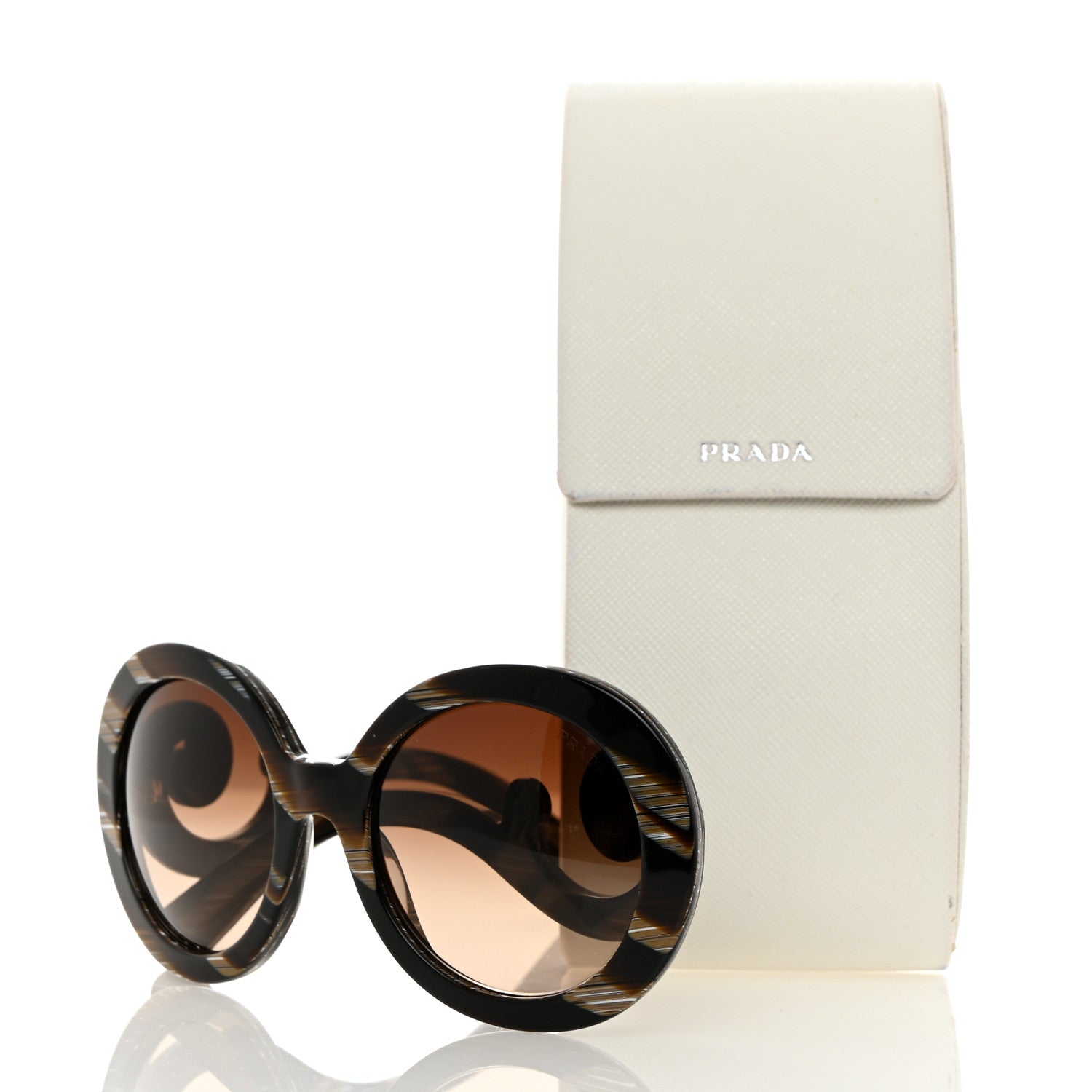 Prada Baroque Sunglasses SPR 27N Black Horn 1543616 – FASHIONPHILE
