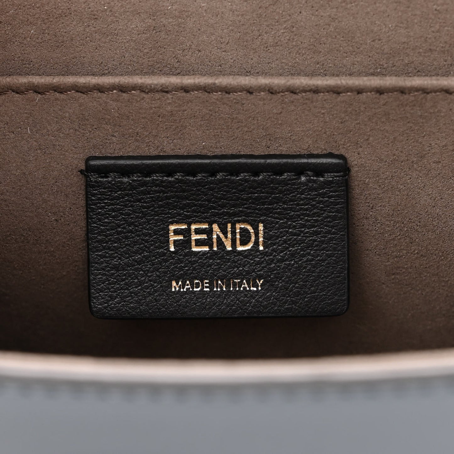 Vitello Century Velvet F is Fendi FF Kan I Shoulder Bag Tobacco Tempesta