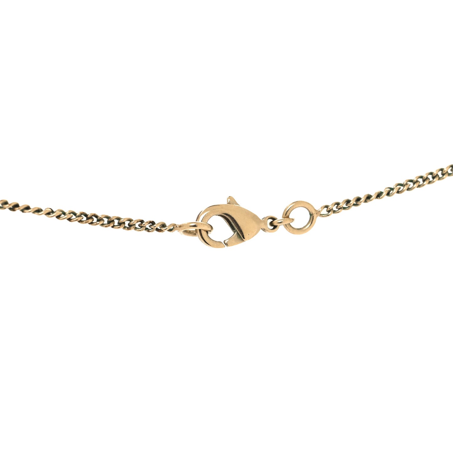 Enamel CC Oval Necklace Gold Blue