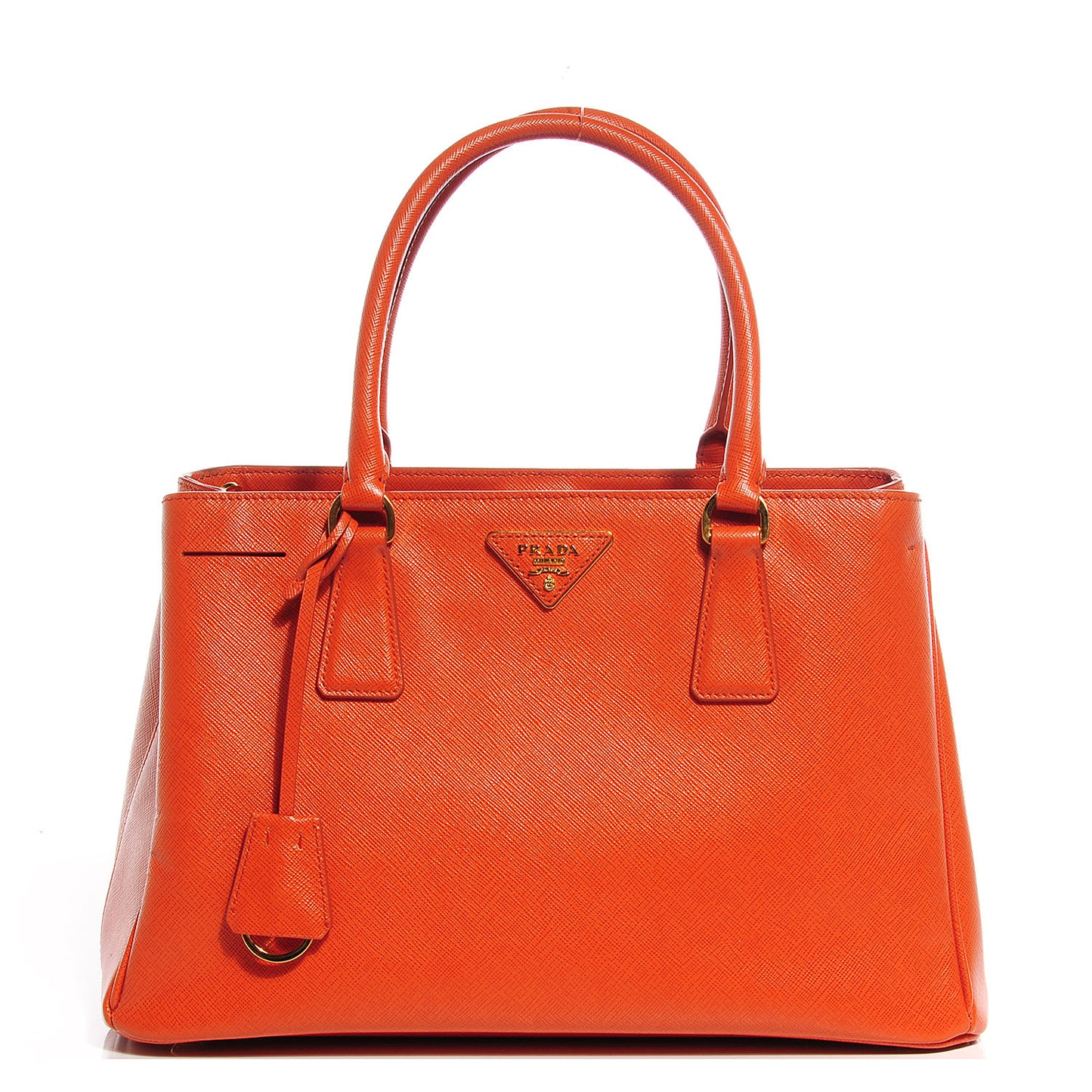 Saffiano Lux Medium Tote Papaya