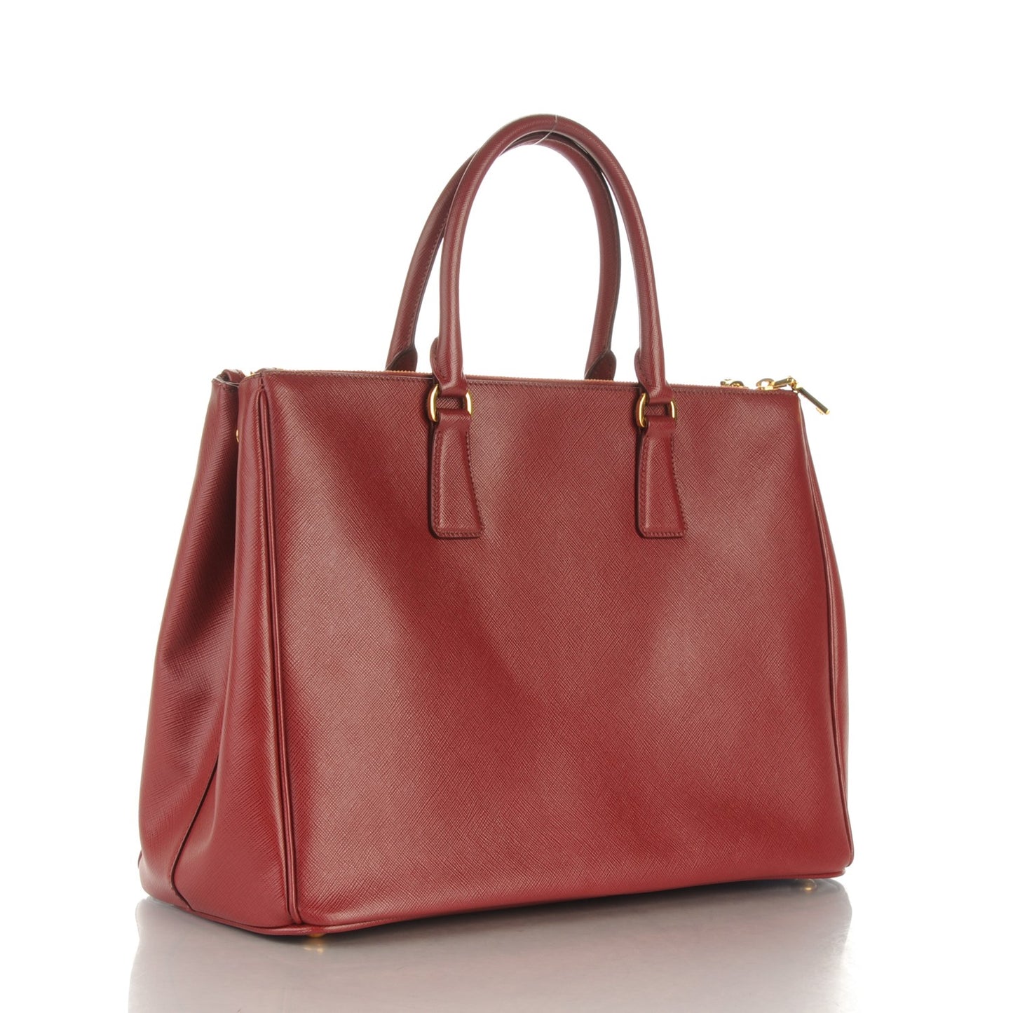 Saffiano Large Galleria Double Zip Tote Cherry