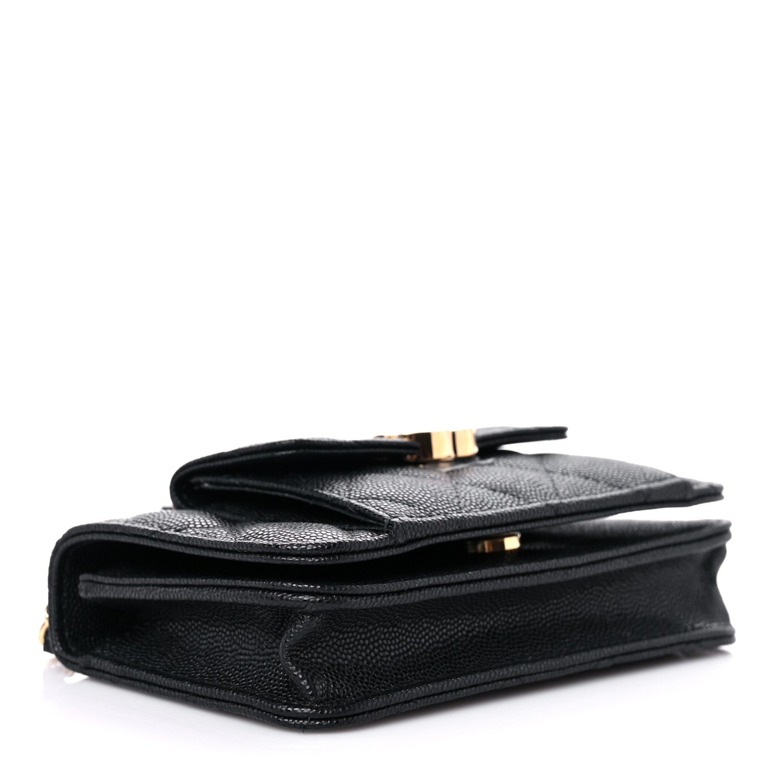 Chanel Caviar Quilted Pocket Twins Clutch With Chain Black 4 of 12