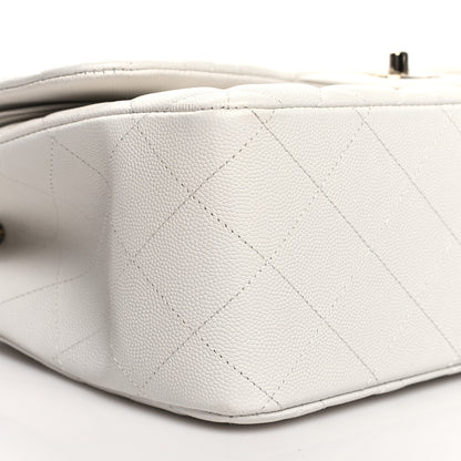 Chanel Caviar Quilted Jumbo Double Flap White 9 of 10