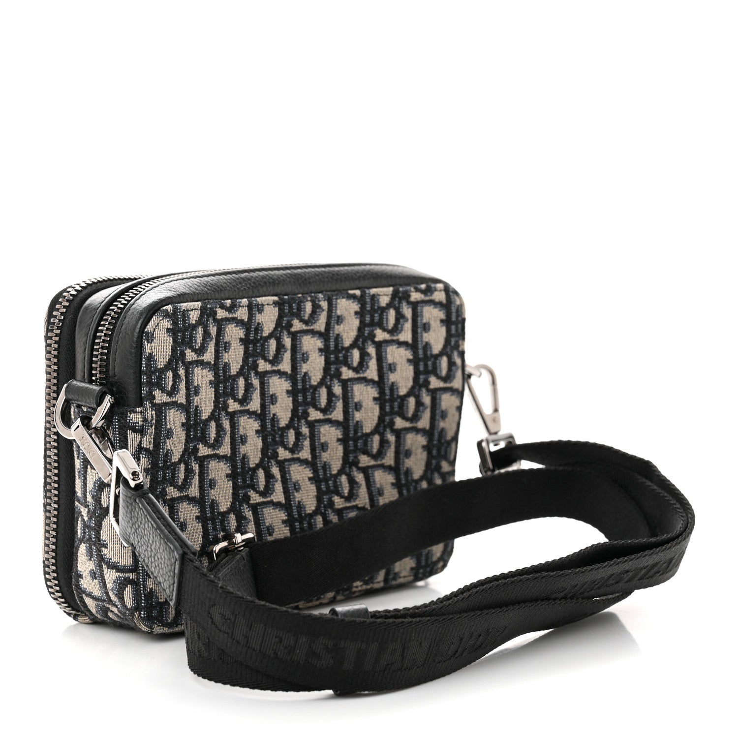 Christian Dior Oblique Pouch Beige Black 3 of 11