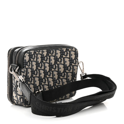 Christian Dior Oblique Pouch Beige Black 3 of 11