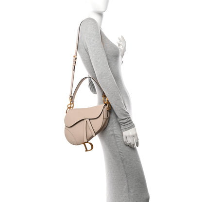 Christian Dior Grained Calfskin Saddle Bag With Strap Caramel Beige 2 of 12