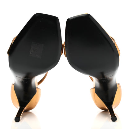 Saint Laurent Metallic Lambskin Amber 105 Ankle Strap Sandals 38.5 Egypt Gold 5 of 12